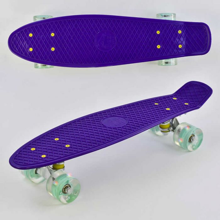 Скейт Пенни борд 0660 (8) Best Board, фиолетовый, доска = 55см, колеса PU со светом, диаметр 6 см