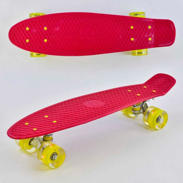 Скейт Пенні борд 0220 (8) Best Board, ЧЕРВОНИЙ, дошка = 55см, колеса PU зі світлом, діаметр 6 см