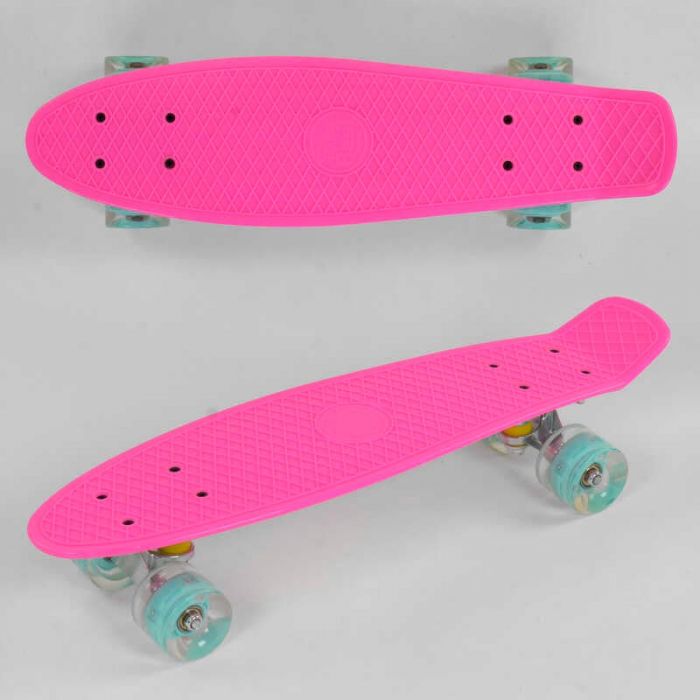 Скейт Пенни борд 1070 (8) Best Board, Розовый, доска = 55см, колеса PU со светом, диаметр 6см