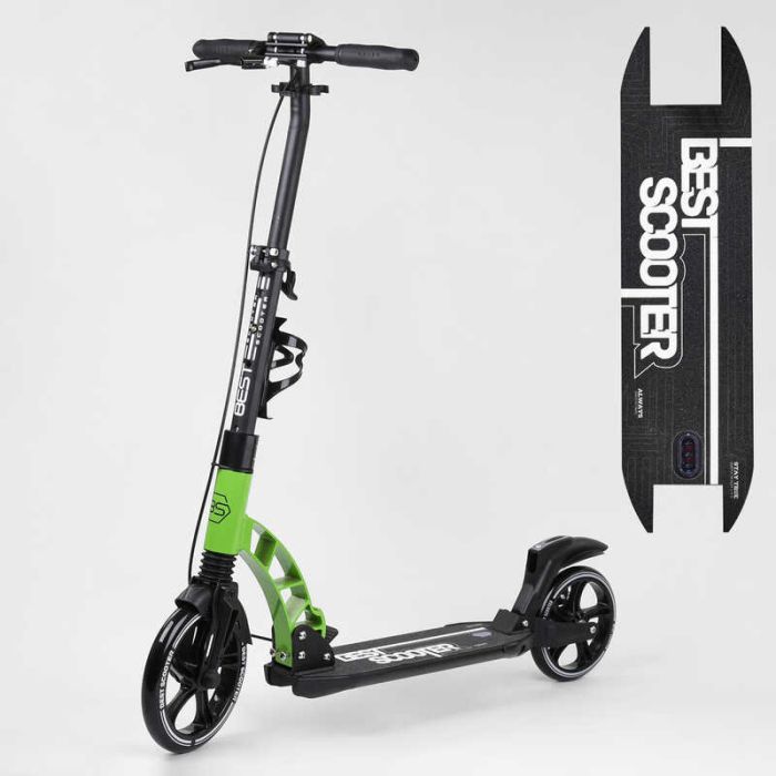 Самокат двухколесный "Best Scooter" 49161(2) колеса PU, d переднего колеса 230мм, d заднего колеса 200мм, 2 амортизатора, дисковые тормоза, в коробке