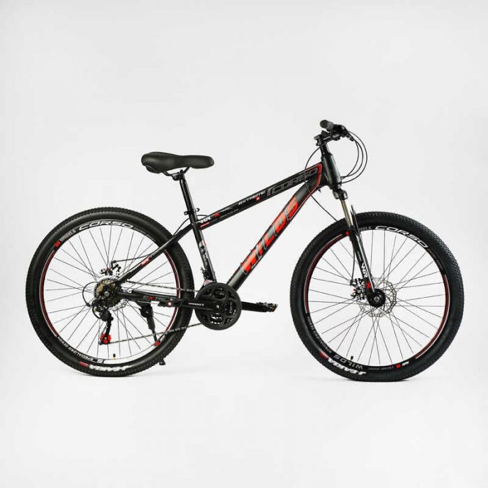 Велосипед Спортивний Corso «WILDS» 26" дюймів WL-26516 (1) рама сталева 15’’, перемикачі Saiguan, 21 швидкість, зібран на 75