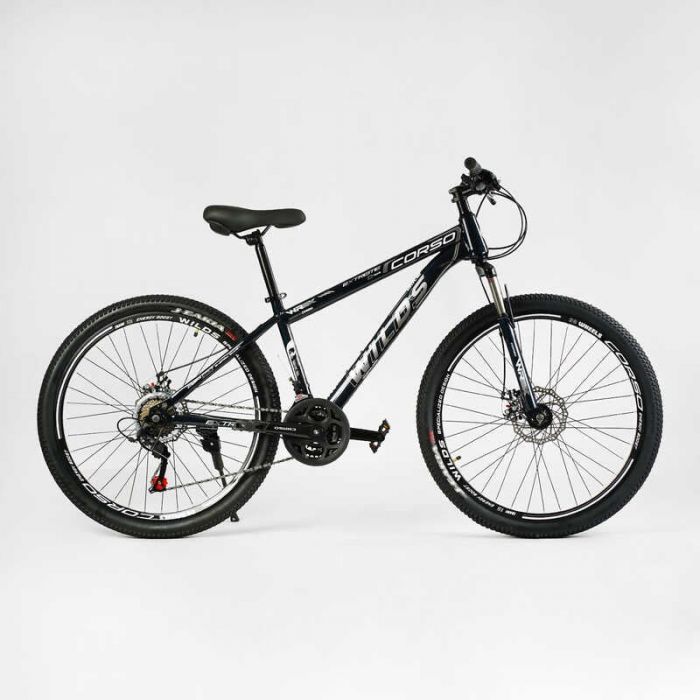 Велосипед Спортивний Corso «WILDS» 26" дюймів WL-26739 (1) рама сталева 15’’, перемикачі Saiguan, 21 швидкість, зібран на 75