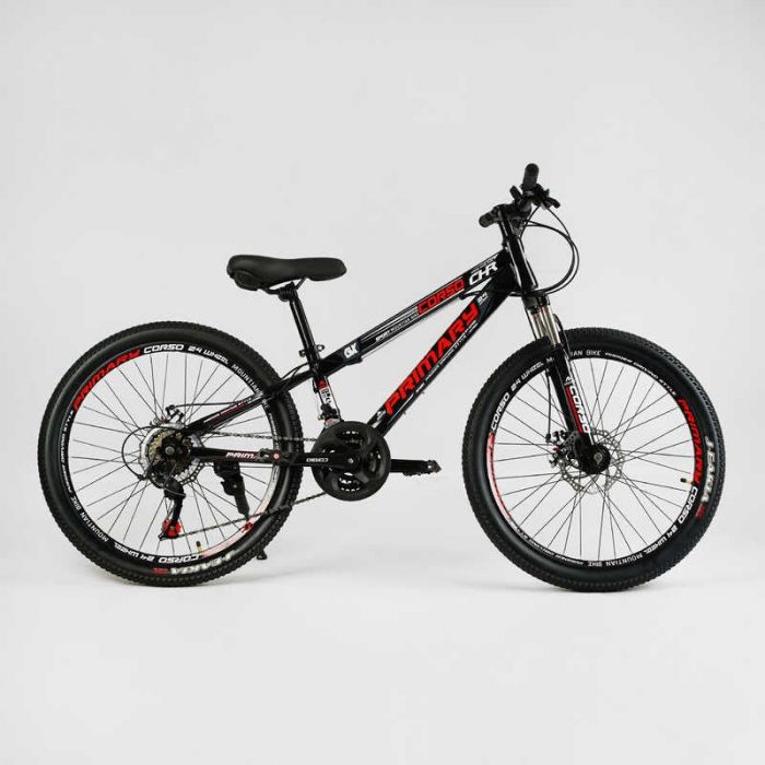 Велосипед Спортивный Corso «Primary» 24" дюймов PRM-24020 (1) рама стальная 11", оборудование Saiguan 21 скорость, собран на 75