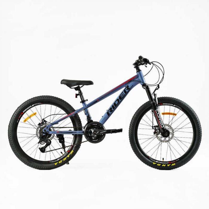 Велосипед Спортивный Corso 24" дюйма «Rider» RD-24690 (1) рама стальная 11’’, оборудование LTWOO A2, 21 скорость, собранный на 75