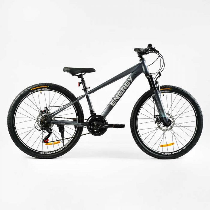 Велосипед Спортивний Corso 26" дюймів «Energy» EN-26243 (1) рама сталева 13’’, обладнання Shimano 21 швидкість, зібран на 75