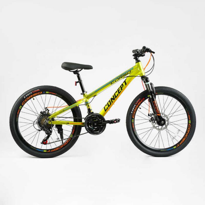 Велосипед Спортивний Corso 24" дюймів «Concept» CP-24166 (1) рама алюмінієва 11’’, обладнання Shimano, 21 швидкість, зібран на 75