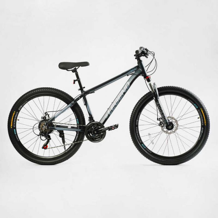 Велосипед Спортивный CORSO «Legend» 27,5" дюймов LG-27963 (1) рама алюминиевая 15,5", оборудование Shimano 21 скорость, собран на 75