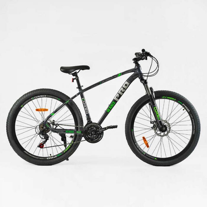 Велосипед Спортивный CORSO «HI RACE PRO» 27,5" дюймов HR-27402 (1) рама алюминиевая 17”, оборудование Shimano 21 скорость, собранный на 75