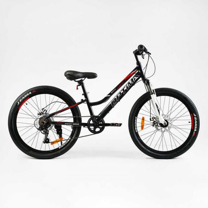 Велосипед Спортивный Corso «Optima» 24" дюйма TM-24100 (1) рама алюминиевая 11", оборудование Shimano 21 скорость, собран на 75