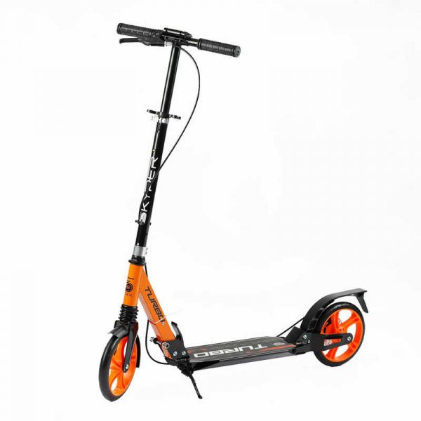 Самокат Skyper "Turbo" TR-15100 (4) стальная рама, ручной дисковый тормоз, диаметр PU колес - 200мм, 2 амортизатора, в коробке
