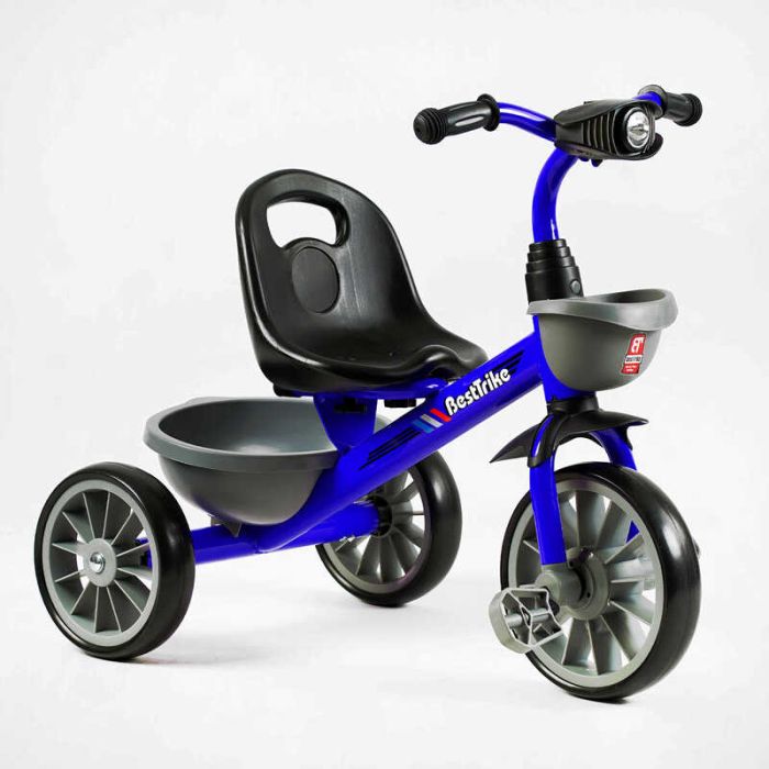 Велосипед 3-х колісний BS-12530 "Best Trike" (1) колеса EVA переднє 12’’, заднє 10’’, сталева рама, фара з музикою та світлом, 1 пісня українською та 2 англійською, 2 кошики, в коробці