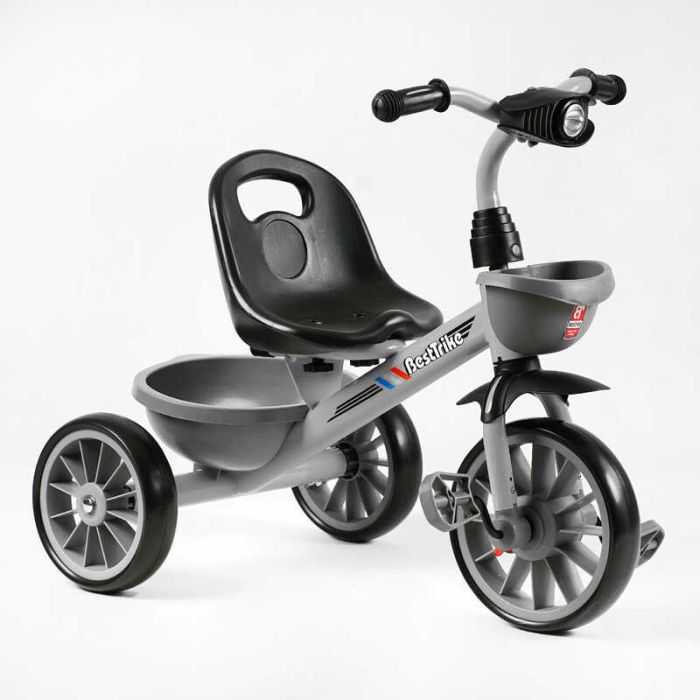 Велосипед 3-х колісний BS-18125 "Best Trike" (1) колеса EVA переднє 12’’, заднє 10’’, сталева рама, фара з музикою та світлом, 1 пісня українською та 2 англійською, 2 кошики, в коробці