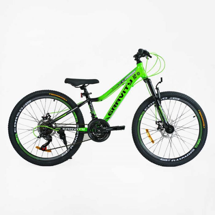Велосипед Спортивный Corso «GRAVITY» 24" дюйма GR-24205 (1) рама алюминиевая 12’’, оборудование Shimano 21 скорость, собран на 75