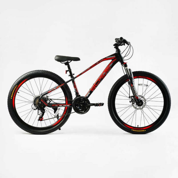 Велосипед Спортивный Corso «BLADE» 26" дюймов BD-26200 (1) рама алюминиевая 13", оборудование Shimano 21 скорость, собран на 75