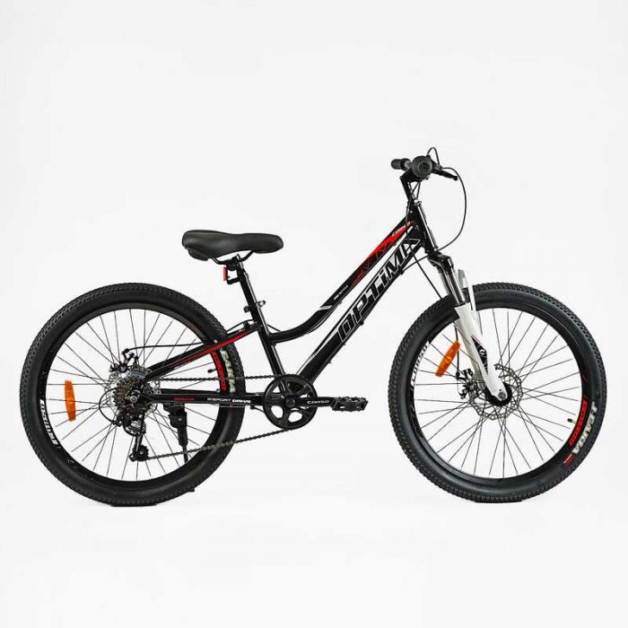 Велосипед Спортивный Corso «OPTIMA» 24" дюйма TM-24811 (1) рама алюминиевая 11'', оборудование Shimano RevoShift 7 скоростей, собранный на 75