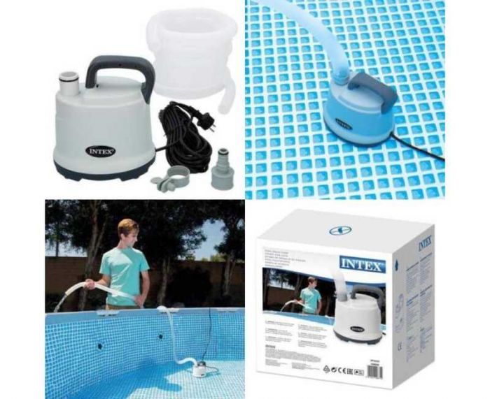 Intex Насос 28606 (2) дренажный, электрический, погружной насос, для откачки и слива воды из бассейна 3 585 л/ч