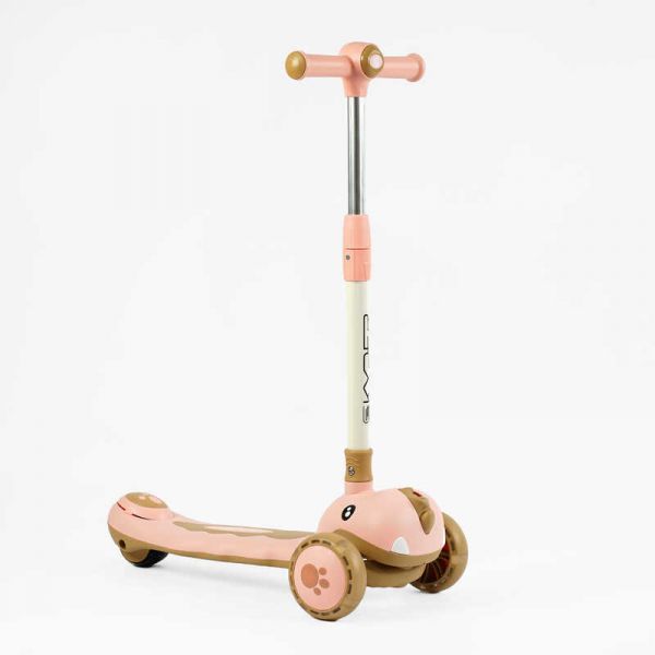 Самокат триколісний "Skyper" SJ-02505 колеса PU 125х40мм зі світлом, УКР. МУЗИКА та підсвічування платформи, кермо складне, в коробці