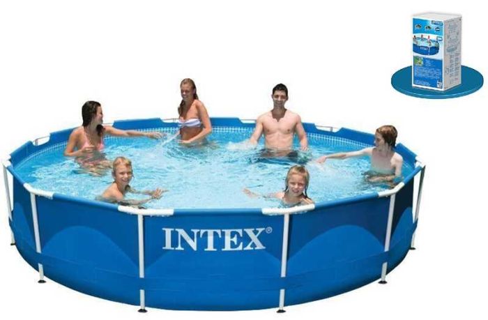 Intex ПОВРЕЖДЕННАЯ УПАКОВКА Бассейн каркас 28210 (1) круглый, /6+лет/, в коробке, 366*76см, 6,503 л