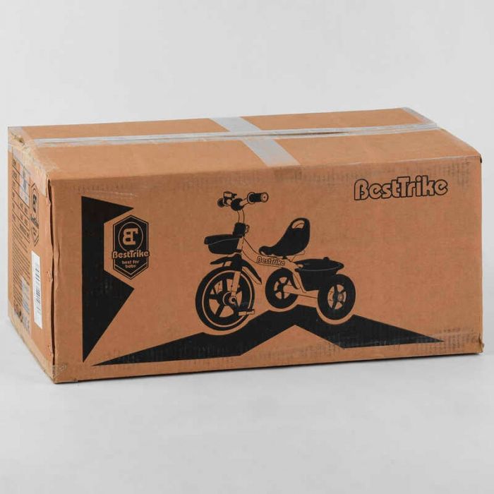 Велосипед 3-х колёсный BS-1788 "Best Trike" (1) резиновые колеса, переднее d=10’’, заднее d=8’’, звоночек, 2 корзины, в коробке