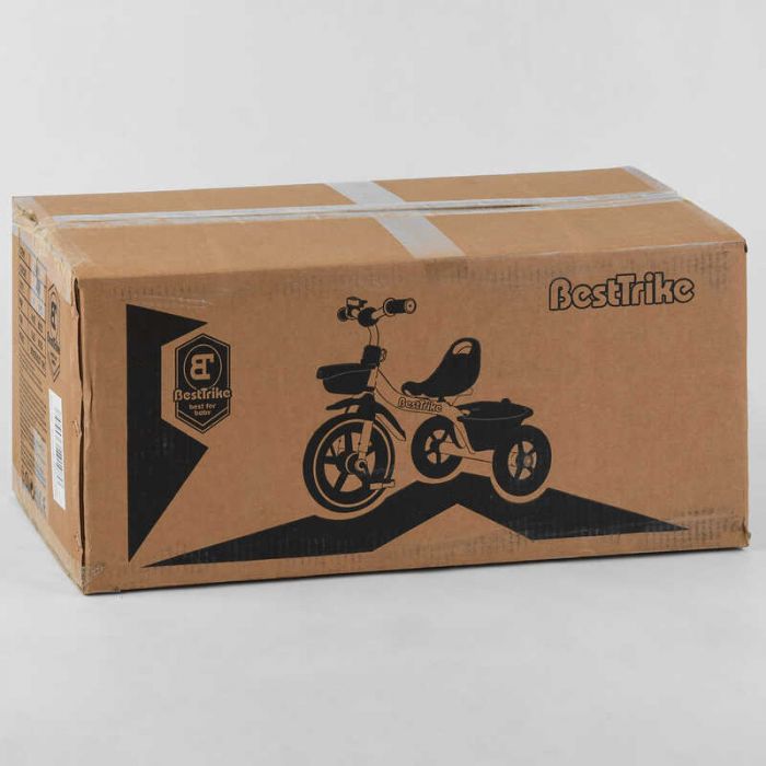 Велосипед 3-х колесный BS-2478 "Best Trike" (1) резиновые колеса, переднее d=10'', заднее d=8'', колокольчик, 2 корзины, в коробке