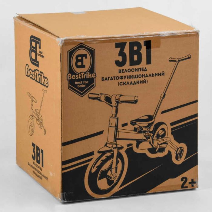 Велосипед-трансформер Best Trike 58195 (1) колеса PU 10'', батьківська ручка, знімні педалі