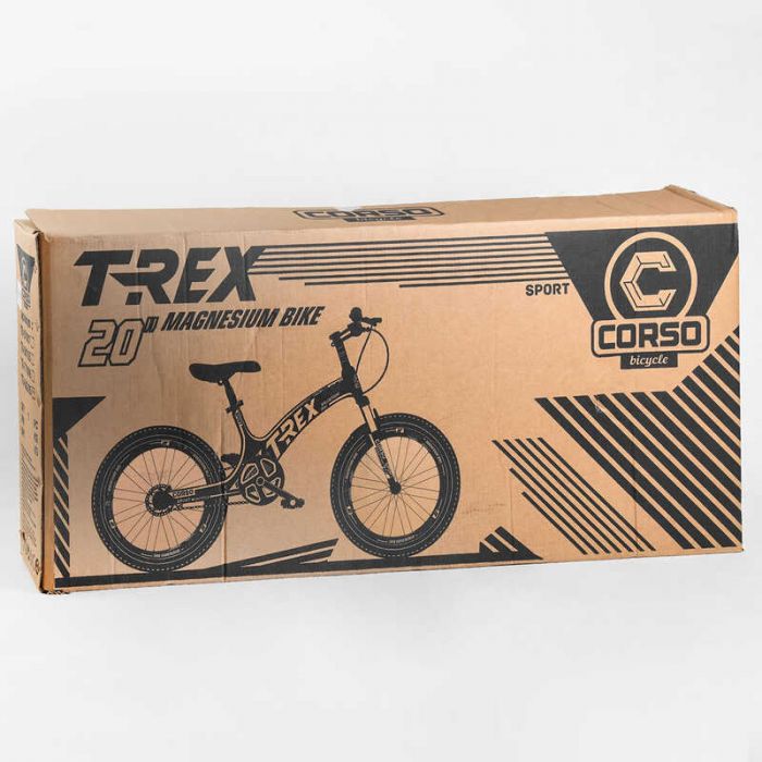 Детский спортивный велосипед 20'' CORSO «T-REX» 70432 (1) магниевая рама, оборудование MicroShift, 7 скоростей, собранный на 75