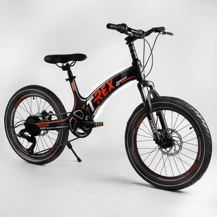 Дитячий спортивний велосипед 20 '' CORSO «T-REX» 70432 (1) магнієва рама, обладнання MicroShift, 7 швидкостей, зібраний на 75