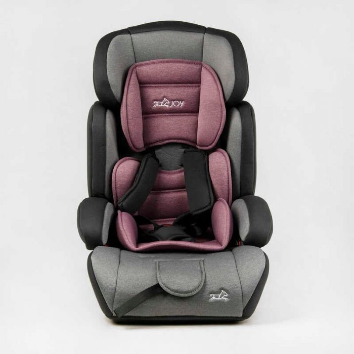 Автокресло 36800 - VL(4) "JOY", цвет - серо-розовый, универсальное, с бустером, группа 1/2/3, вес ребенка от 9-36 кг, в пакете