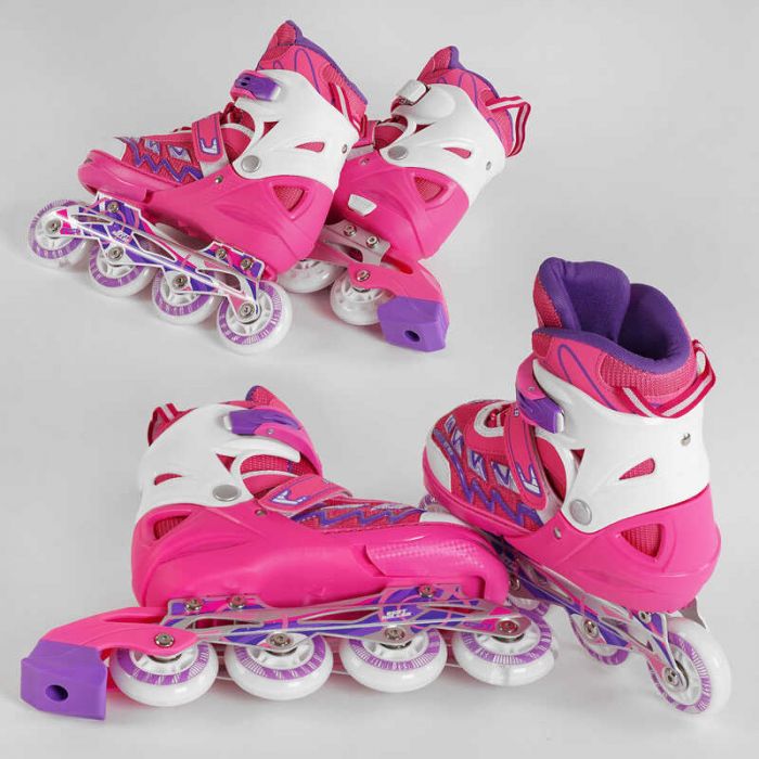 Ролики 33169-L Best Roller, размер 38-42, розовые с колесами PU, переднее колесо светящееся, d колеса - 7 см, в коробке