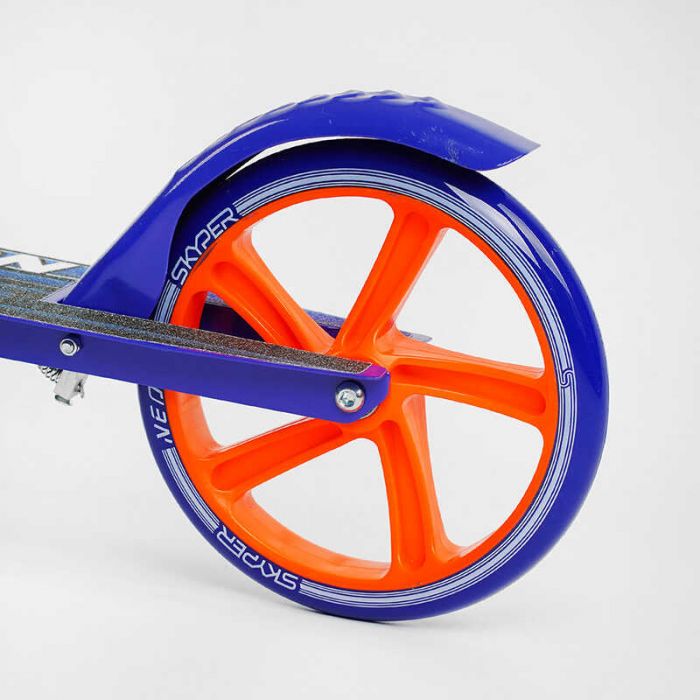 Самокат двоколісний "Skyper Neon" N-41417 сталева рама, ручне гальмо, колеса PU діаметр 200мм, грипси гумові