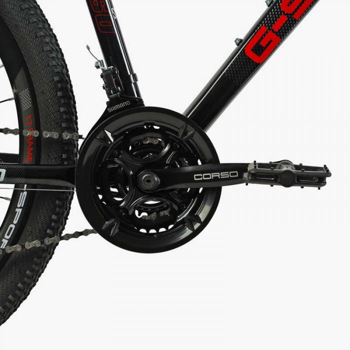 Велосипед Спортивный Corso «G-SPORT» 26" дюймов G-26124 (1) рама алюминиевая 17", оборудование Shimano 21 скорость, собранный на 75