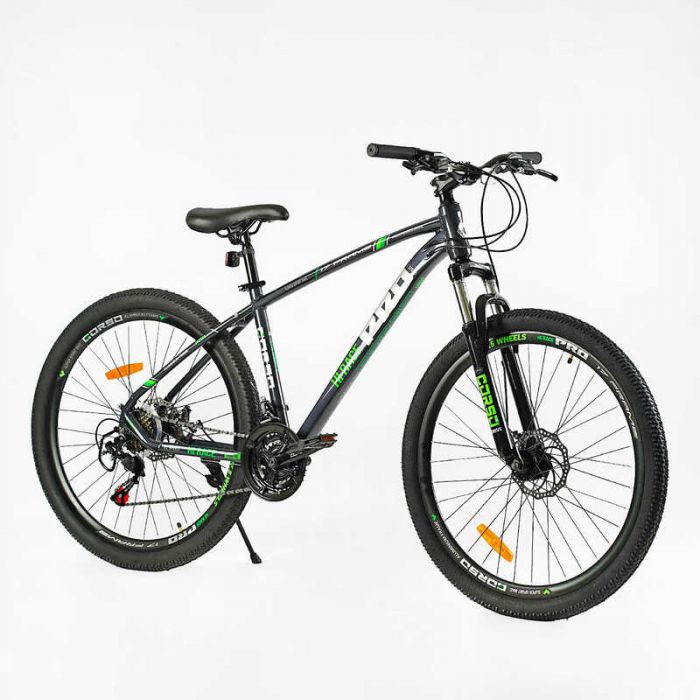 Велосипед Спортивний CORSO «HI RACE PRO» 27,5" дюймів HR-27402 (1) рама алюмінієва 17``, обладнання Shimano 21 швидкість, зібраний на 75