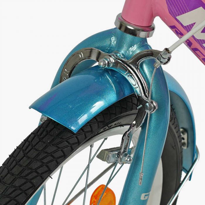 Велосипед 20" дюймов 2-х колесный "CORSO" MAXIS CL-20211 (1) корзина, украшения, ручной тормоз, колокольчик, дополнительные колеса, СОБРАННЫЙ НА 75, в коробке