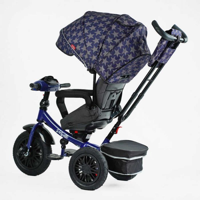 Велосипед 3-х цв. 8066 / 208-23 BestTrike "Perfetto" (1) поворотное сиденье, колеса резиновые надувные, корзина, фара музыкальная, USB, Bluetooth, в коробке