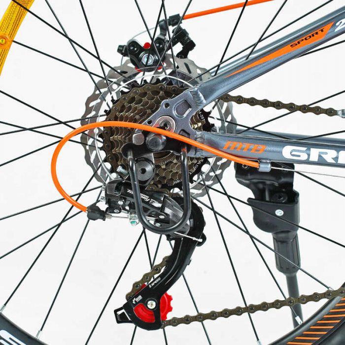 Велосипед Спортивный Corso «GRAVITY» 24" дюйма GR-24763 (1) рама алюминиевая 12’’, оборудование Shimano 21 скорость, собранный на 75