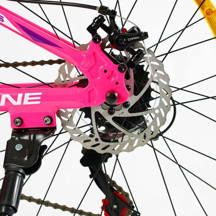 Велосипед Спортивний Corso «SKYLINE» 24" дюймів SL- 24589 (1) рама алюмінієва 11’’, обладнання Shimano 21 швидкість, зібраний на 75