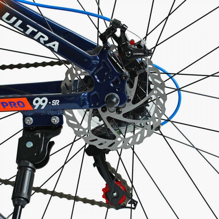 Велосипед Спортивный Corso «ULTRA» 26" дюймов UL-26041 (1) рама алюминиевая 13’’, оборудование Shimano 21 скорость, собранный на 75