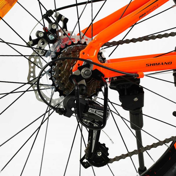 Велосипед Спортивний Corso «OPTIMA» 24" дюйми TM-24114 (1) рама алюмінієва 11'', обладнання Shimano RevoShift 7 швидкістей, зібраний на 75
