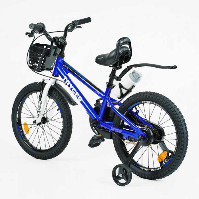 Велосипед 2-х колісний 18" "CORSO" TG-40571 "TAYGER" алюмінієва рама, ручне гальмо, дод. колеса, дзвоник, пляшечка, зібран на 85