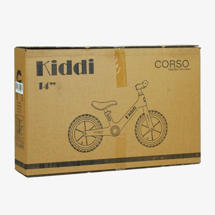 Велобег "CORSO KIDDI" ML-12328 магниевая рама, надувные колеса резиновые 12’’, алюминиевые обода, подставка для ног, корзинка, в коробке