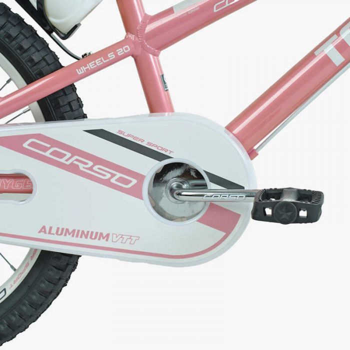 Велосипед 2-х колісний 20" "CORSO" TG-45933 "TAYGER" алюмінієва рама, ручне гальмо, дод. колеса, дзвоник, бутилочка, зібран на 85
