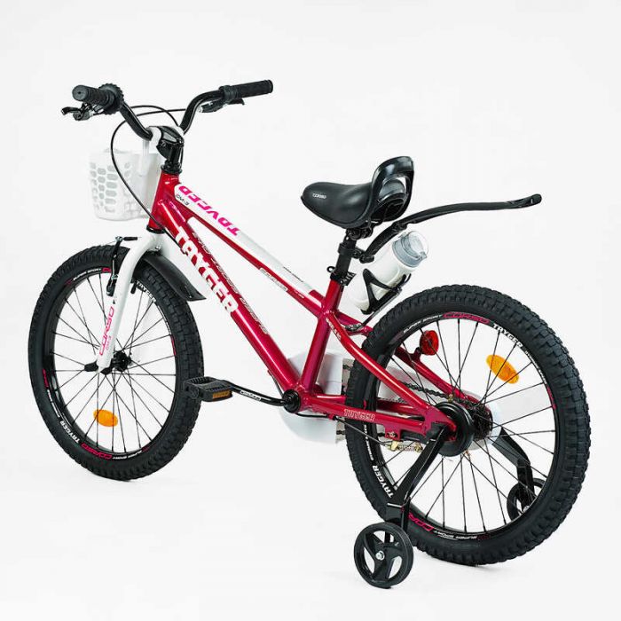 Велосипед 2-х колісний 20" "CORSO" TG-70450 "TAYGER" алюмінієва рама, ручне гальмо, дод. колеса, дзвоник, бутилочка, зібран на 85