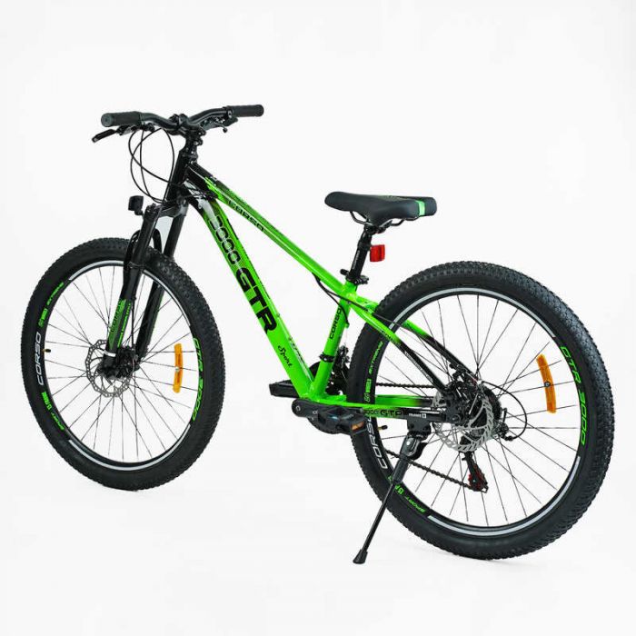 Велосипед Спортивний Corso «GTR-3000» 26" дюймів GTR-4715 (1) ГЛЯНЕЦЬ, рама алюмінієва 13``, обладнання Shimano 21 швидкість, зібран на 75