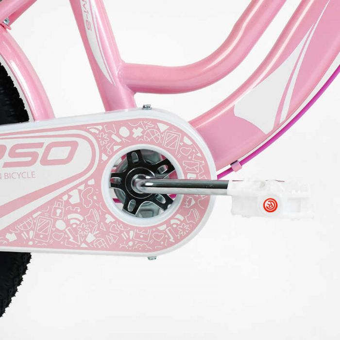 Велосипед 2-х колісний 20" "CORSO" NC-20854 "Nice" сталева рама, ручне гальмо, дод. колеса, дзвоник, корзинка, зібран на 85