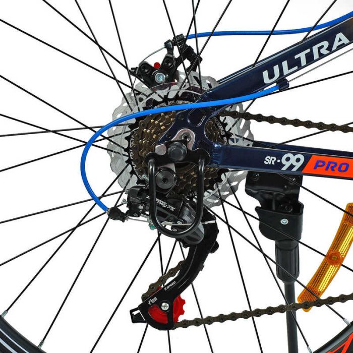 Велосипед Спортивный Corso «ULTRA» 26" дюймов UL-26041-1 (1) рама алюминиевая 13’’, оборудование Shimano 21 скорость, вилка с переключателем, собран на 75
