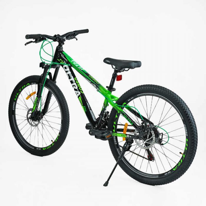 Велосипед Спортивний Corso «ULTRA» 26" дюймів UL-26654-1 (1) рама алюмінієва 13’’, обладнання Shimano 21 швидкість, ВИЛКА З ПЕРЕМИКАЧЕМ, зібран на 75
