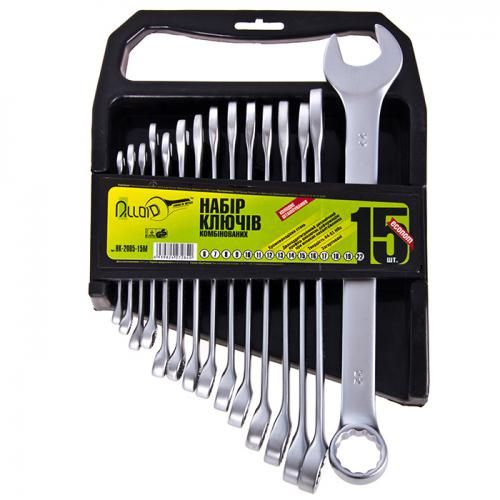 Набір ключів комбінованих. 15 предметів Alloid