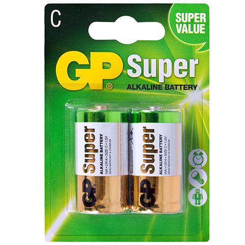 Батарейка GP SUPER ALKALINE 1.5V 14A-U2 щелочная, LR14, С
