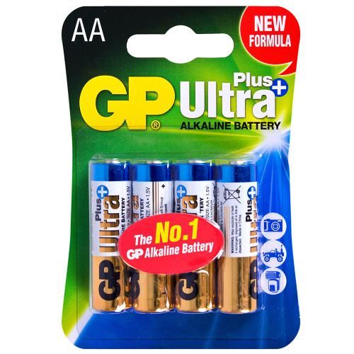 Батарейка GP ULTRA PLUS ALKALINE 1.5V 15AUPHM-2UE4 лужна LR6, АА (4891199100277)