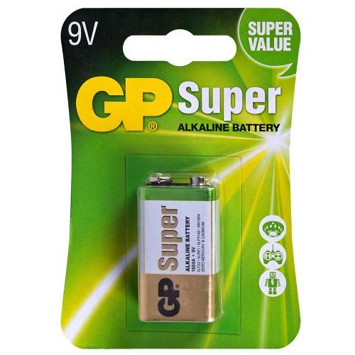 Батарейка GP SUPER ALKALINE 9V 1604AEB-5UE1 щелочная, 6LF22